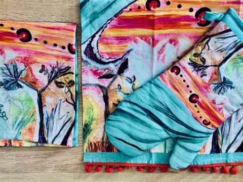 Artistic home textiles range with art theme “Three Realms“