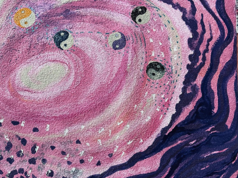 Painted Hinoki wall paper