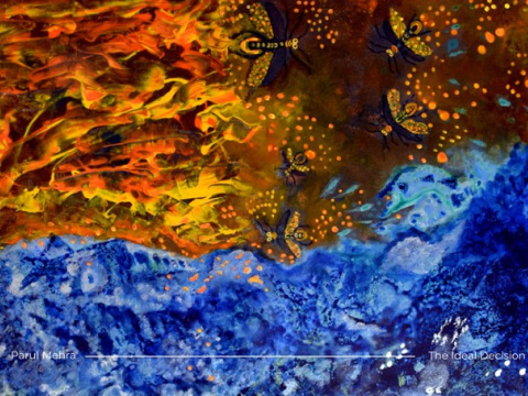 Postcards for festive gifting, wide variety in different patterns with varied art themes. Featured here : "The Ideal Decision“