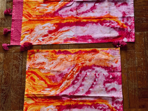 Table linen / napkins range, artwork featured “Flaming Hearts“